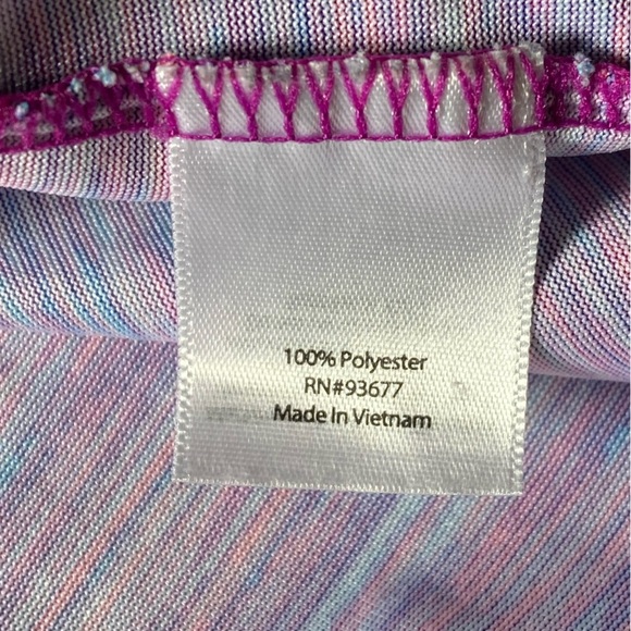 Xersion Heather Purple Blue Pink V Neck Workout Top T-shirt Short Sleeves - Picture 3 of 4